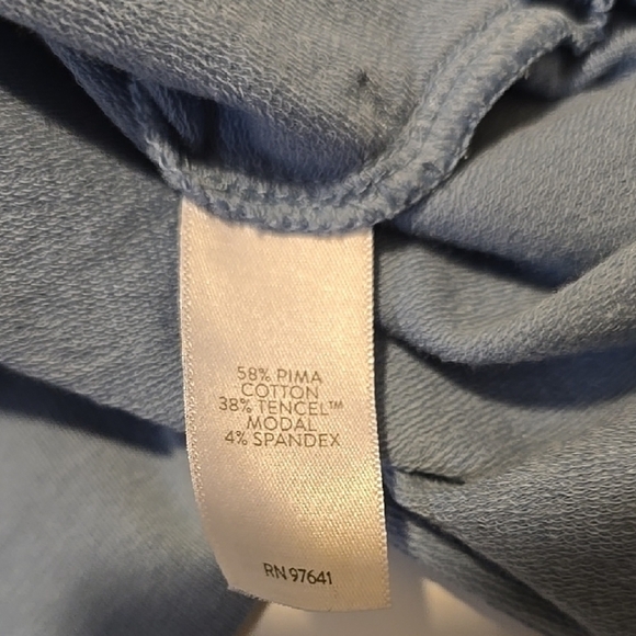 Pure Jill Affinity Blue Long Sleeve French Terry Top LP - Picture 3 of 5